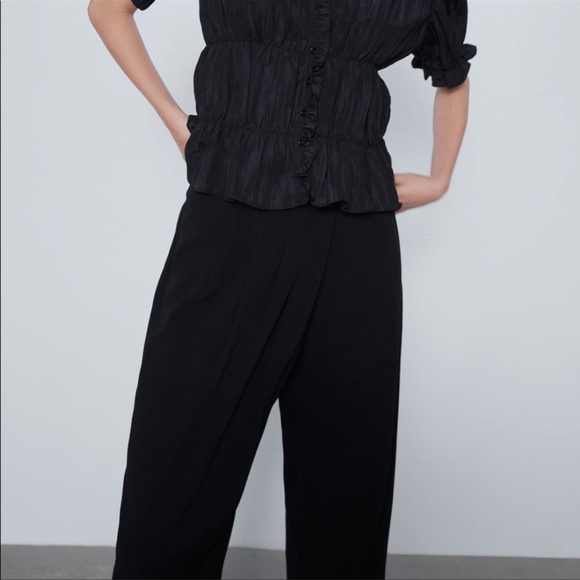 ZARA Flowy Box Pleated Pants - Picture 3 of 7